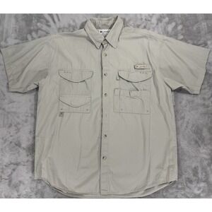 Columbia Fishing Shirt  Mens M Short Sleeve Vented Chest Pockets Button Up PFG